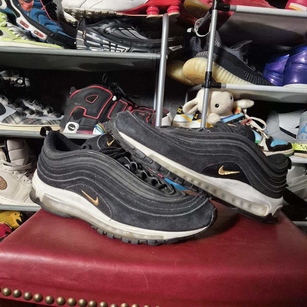 Nike Men’s Air Max 97 Black with Gold Swoosh